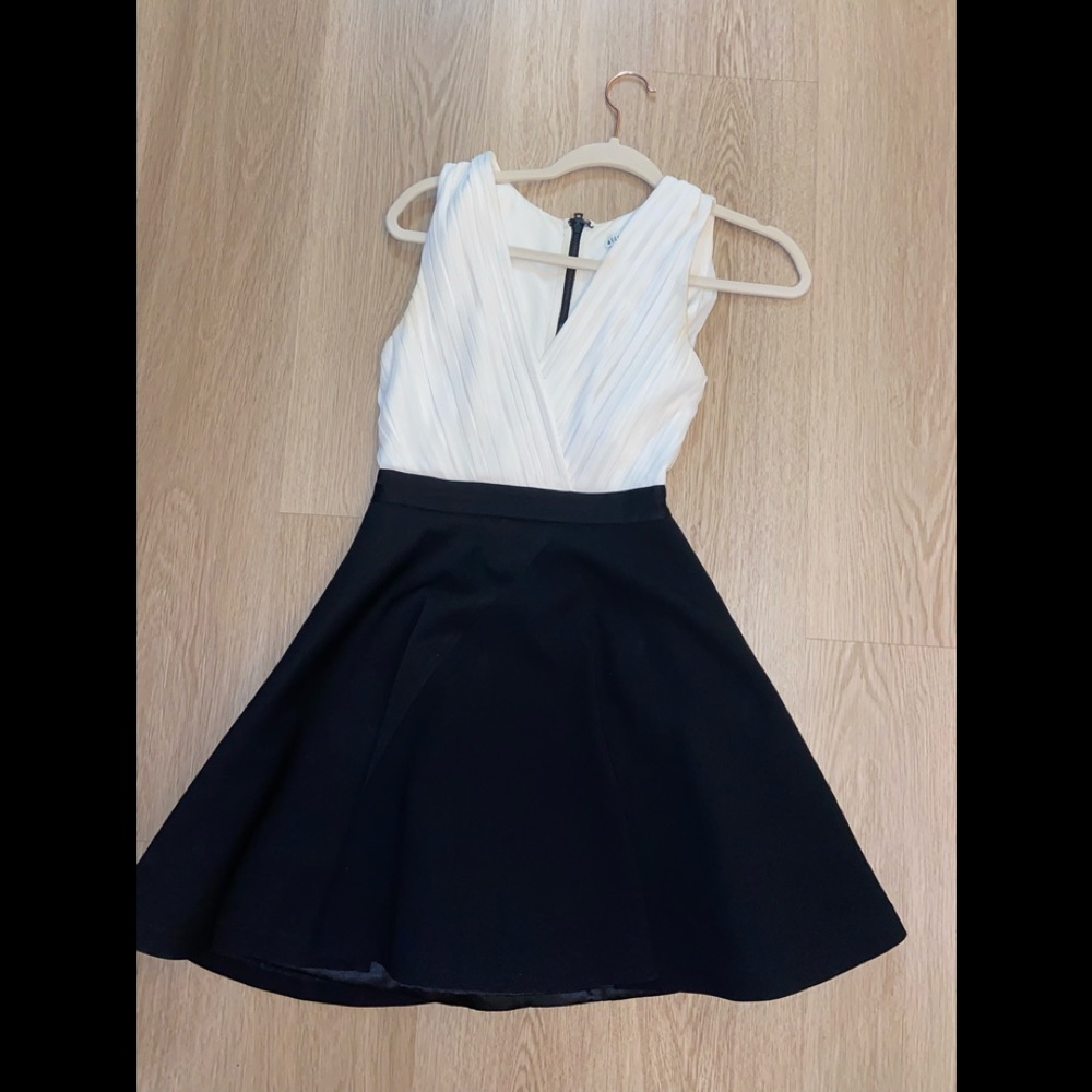 Alice and Olivia black and white cutout dress